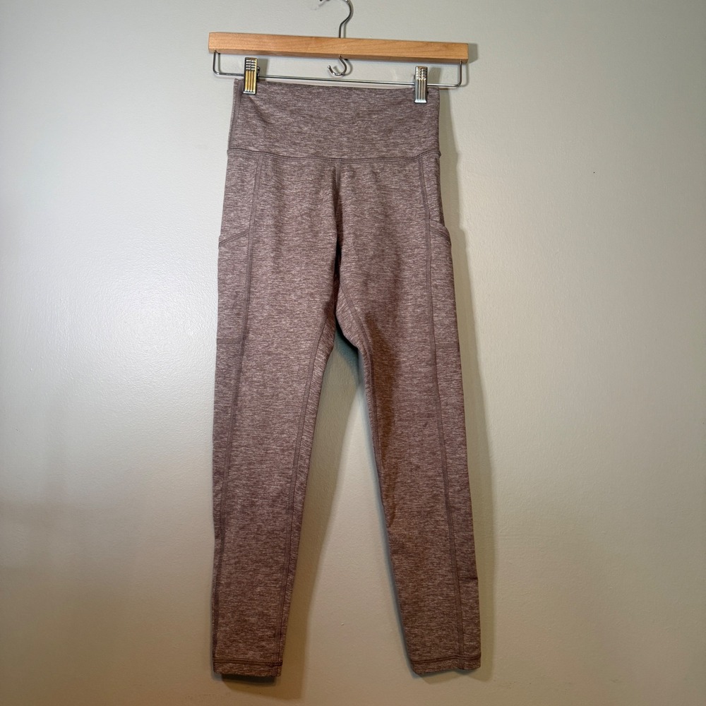 OFFLINE by Aerie Hugger Leggings Mauve Space Dye High Rise Pockets Small Short